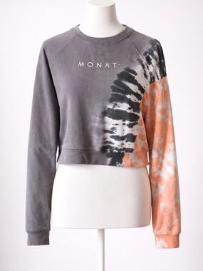 Monat Gray and Orange Tie-Dye Sweatshirt